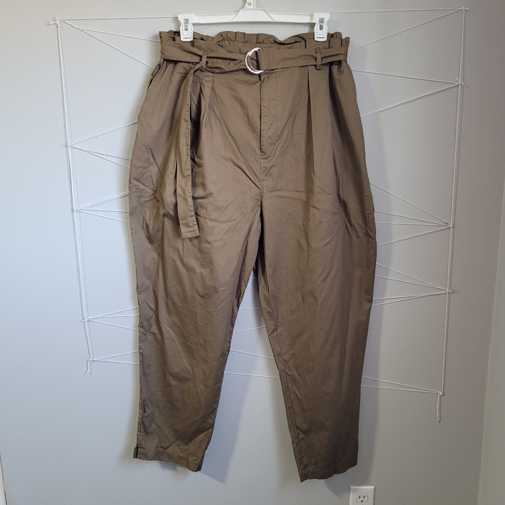 Forever 21 Khaki Wide Leg High-Waisted Pants